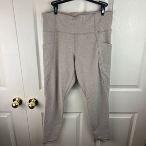 Athleta Salutation Stash Pocket Tight Leggings Beige Size Large
